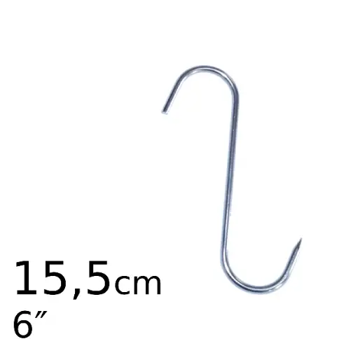 10 sztuk nierdzewnych haczyków 15,5cm 6”do wędzenia ryb, szynek i innego mięsa