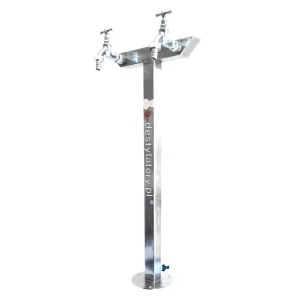 Hydrant Ogrodowy 70cm z dwoma kranami INOX Kwadrat skośny boczny – HYD3-70 T1 B