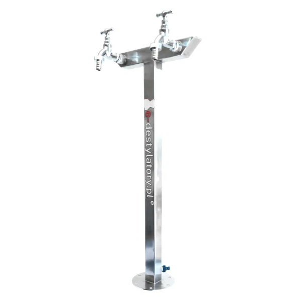 Hydrant Ogrodowy 70cm z dwoma kranami INOX Kwadrat skośny boczny – HYD3-70 T1 B