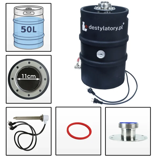 Keg 50l elektryczny szeroki wlew połączenie SMS