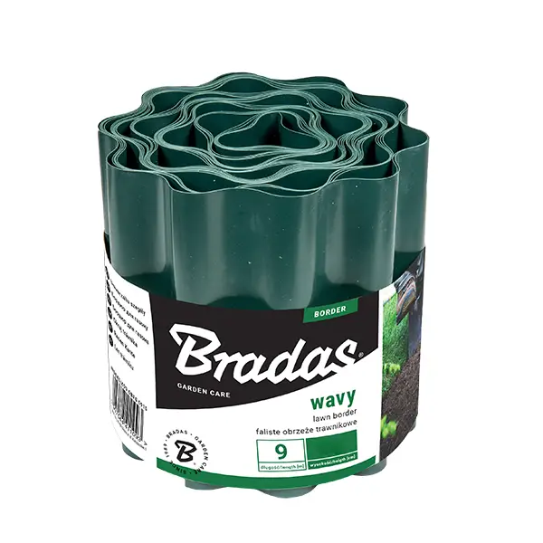 Obrzeże ogrodowe tworzywo sztuczne Bradas 9m 15cm Zielone