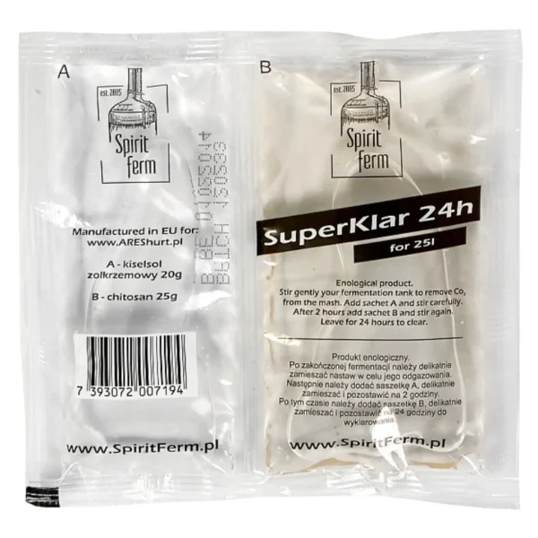 Środek do klarowania SpiritFerm SUPERKLAR 24h na 25l