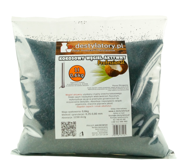 Węgiel aktywny gorzelniczy Professional 1l/0,6kg filtr na 30l