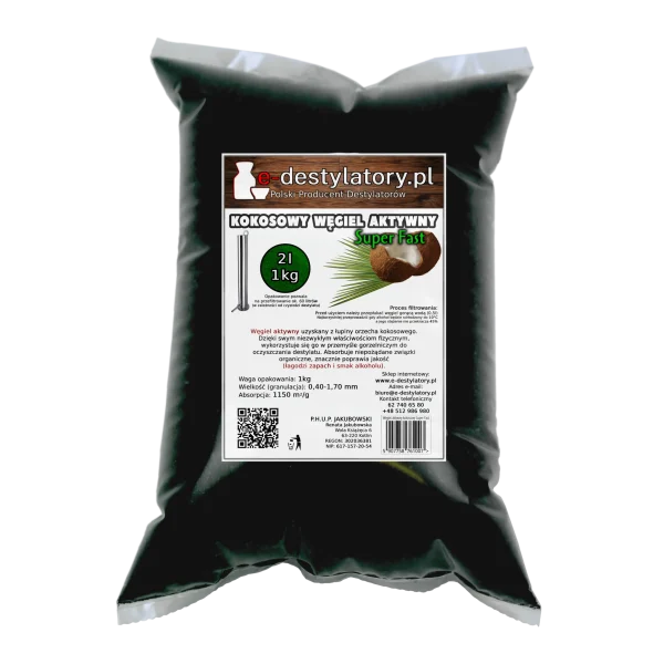 Węgiel aktywny gorzelniczy Super fast 2l/1kg filtr na 60l