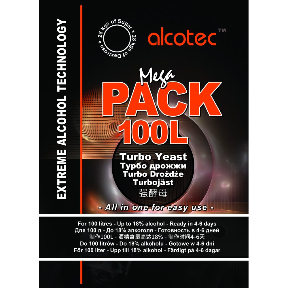 Turbo Drożdże Alcotec na 100 l Mega Pack